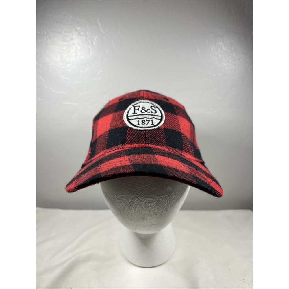 Plaid Red And Black Hat Field And Stream 1871 Fishing Flannel‎ Cap